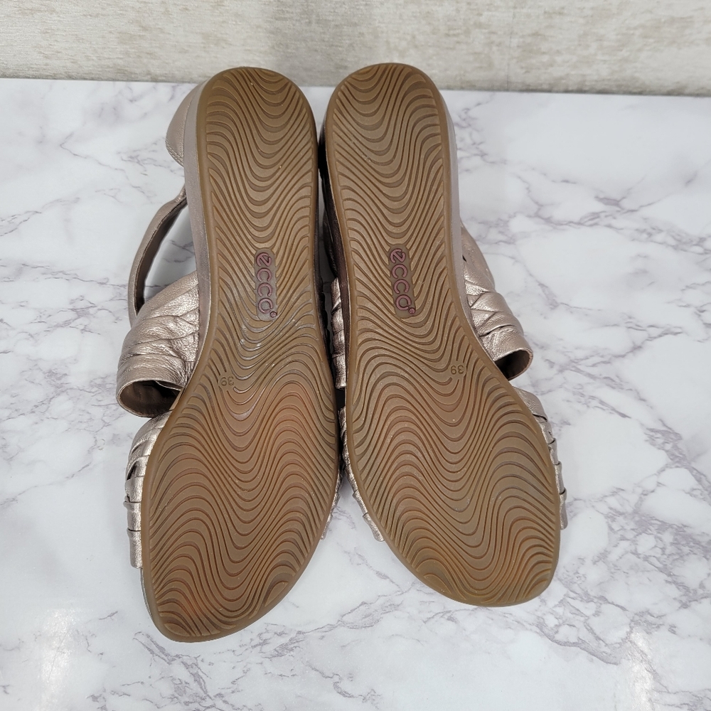 ECCO Women's Metallic Gladiator Strappy Leather Sandals - Picture 7 of 11